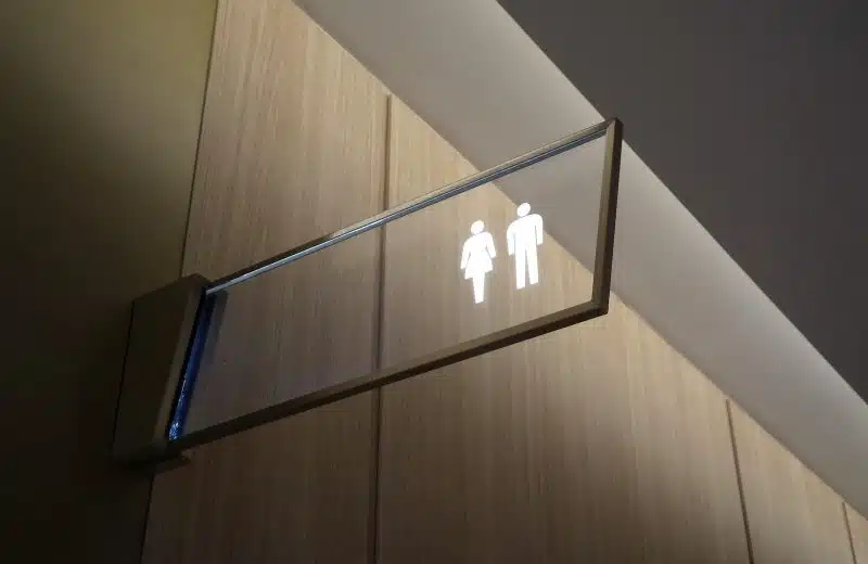 man and woman comfort room