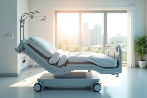 Lit médicalisé offrant confort et soutien pour soins à domicile