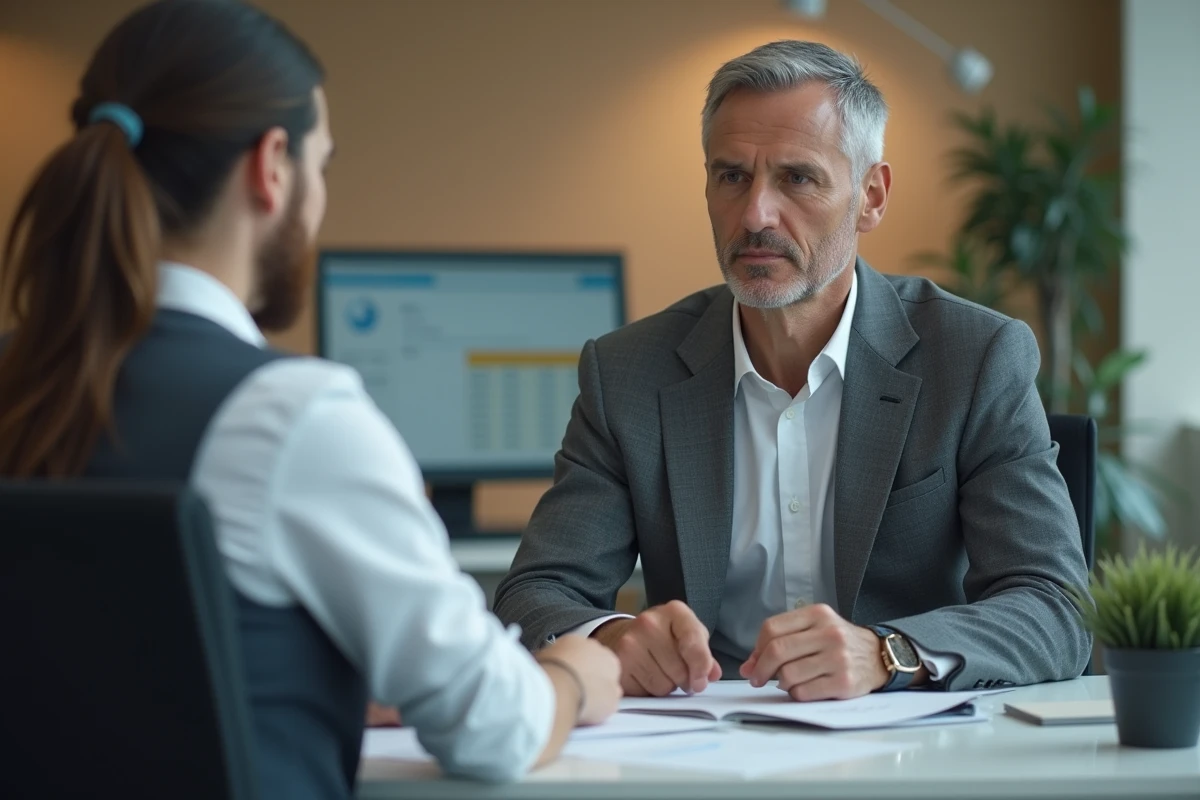 Homme en rendez-vous avec un conseiller pour discuter de la reprise d'activité et de l'impact sur sa pension d'invalidité